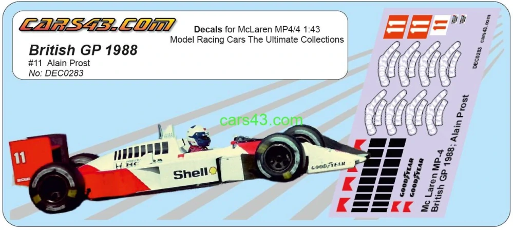 ŠTÍTEK F1 McLaren MP4/4 1988 British GP