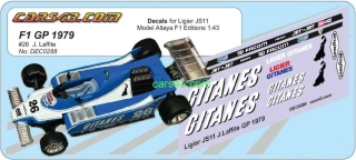Doplňkový dekál tabákových reklam Ligier JS11 1979