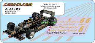 Doplňkový dekál tabákových reklam Lotus 79 1979