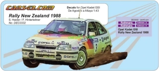 Doplňkový dekál Opel Kadet Rally New Zealand 1988