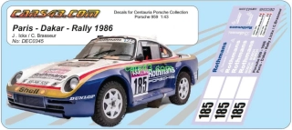 Doplňkový dekál tabákových reklam Porsche Dakar 1986