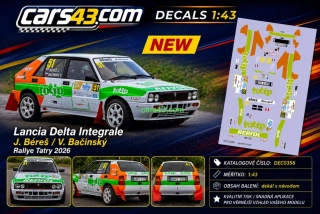 Dekál na úpravu Lancia Delta Integrale  Rallye Tatry 2026