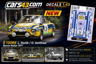 Dekál na přestavbu modelu Š130RS z Barum Rallye 1977